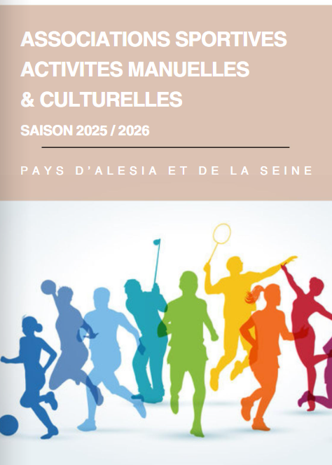 couverture du livret avec titre en haut et une image dessinée de personnes  qui courent, jouent au ballon, au golf, au tennis ;  comme des ombres de toutes le couleurs